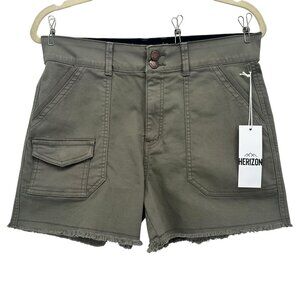 NEW Herizon Womens 12 Shorts Gwen High Rise Utility Short In Four Leaf Green